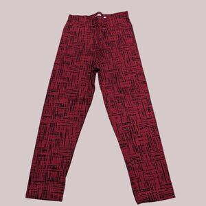 Pepco Full length Soft Cotton Maroon Stripes leggings Skinny Fit stretchy NWOT